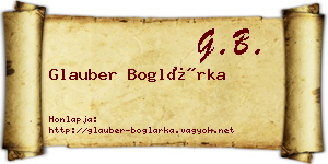 Glauber Boglárka névjegykártya