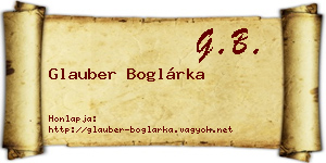 Glauber Boglárka névjegykártya